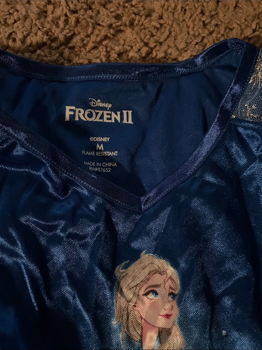 Disney Frozen II Elsa Shimmering Navy Blue Costume Top